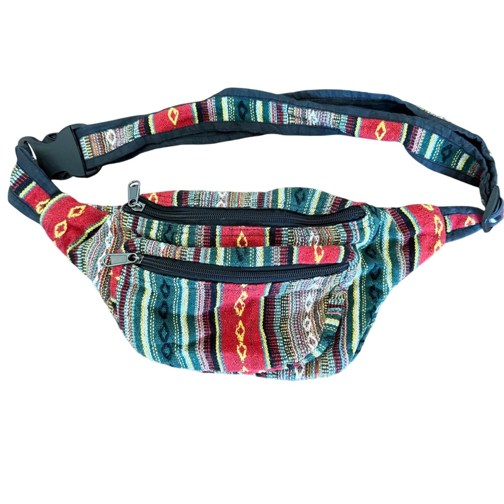 Ganesh Himal Nepal Handmade Woven Cotton Fanny Pack Boho Festival Belt Bag